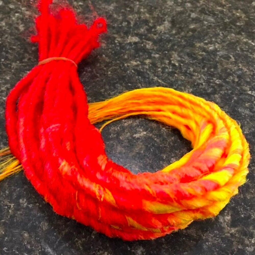 25 Fire Flame Dreads Dreadlock Hair Extensions NEW
